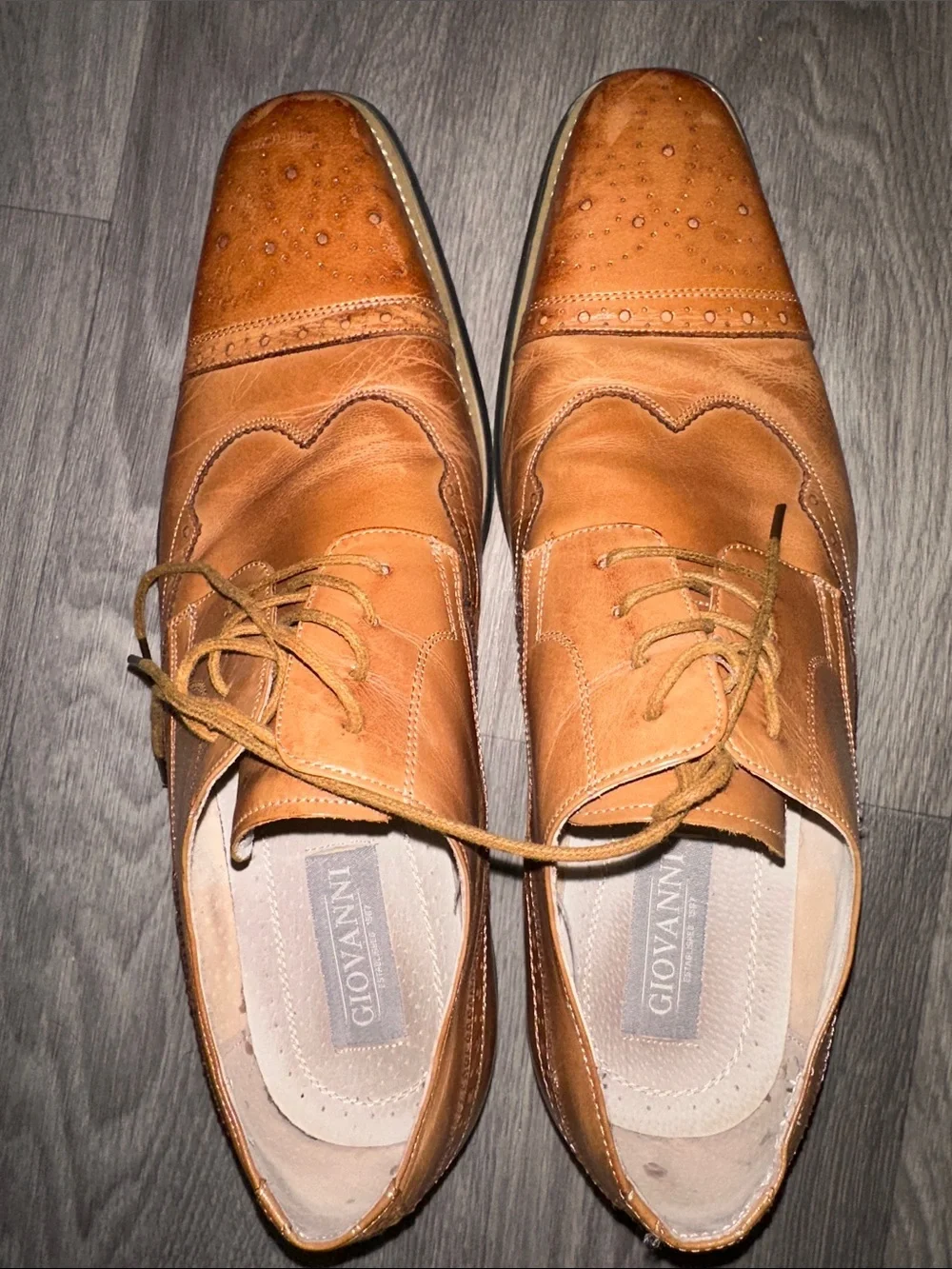 Giovanni “ Brogue” Mens Genuine Calfskin Derby Lace-Up Wingtip